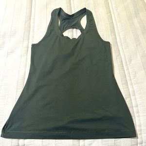 Green Athleta top with key hole back